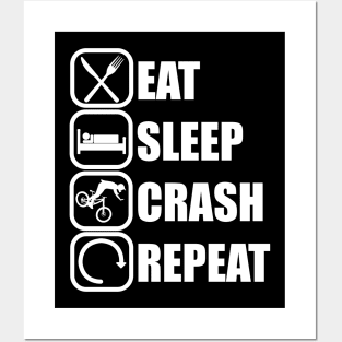 Eat Sleep Crash Repeat Posters and Art